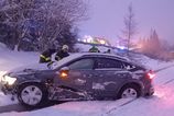 Nehoda v Tatrach Auto zislo z cesty do kolajiska