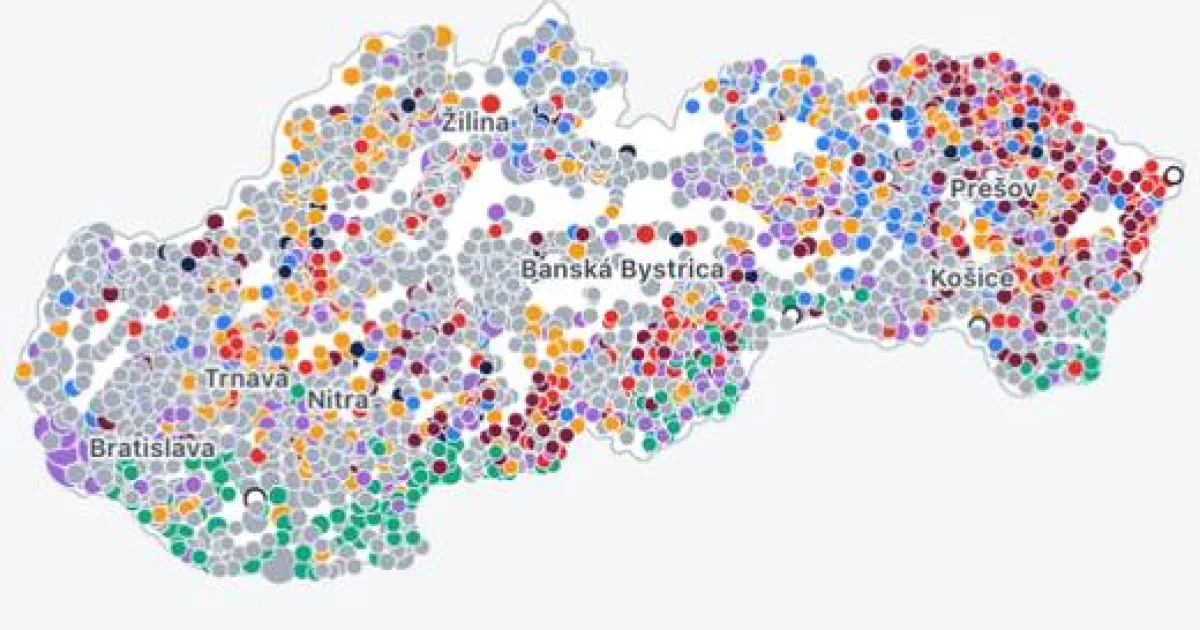 Mapa výsledkov komunálnych volieb 2026 na Slovensku 3 Mapa výsledkov komunálnych volieb 2026 na Slovensku